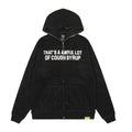 That’s A Awful Lot Of Cough Syrup Rhinestone Zip‑Up Black Hoodie